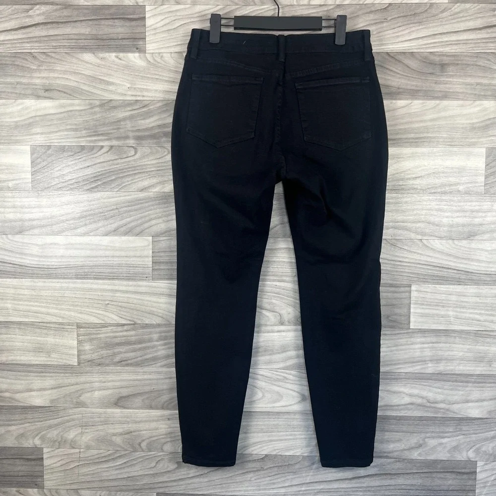 NYDJ Super Skinny Jeans Women's Size 10P Black Denim Dark Wash 5 Pocket Zip‎ Fly